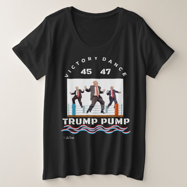 Trump Pump Victory Dance Black T-shirt (Design devant)
