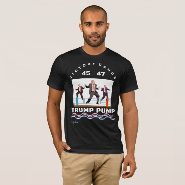 Trump Pump Victory Dance Black T-shirt (Devant entier)