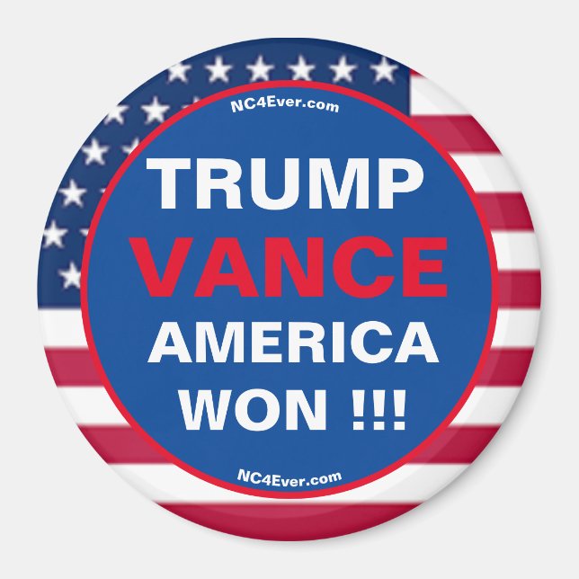 TRUMP VANCE AMERICA A GAGNÉ ! ! ! magnet de frigo (Devant)
