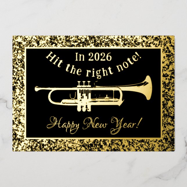 Trumpet Frappez la bonne note 2026 Carte de voeux (Recto)