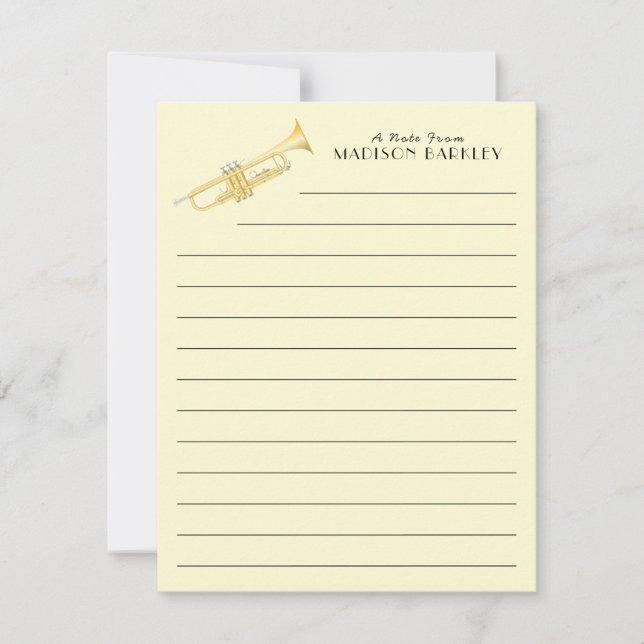Trumpet musicien bande enseignant Carte de remerci (Devant)