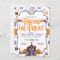 Trunk or Treat Church Halloween Invitation