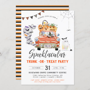 Trunk Ou Treat  Invitation du parti Halloween