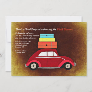 Trunk Party avec Red Car Invitation