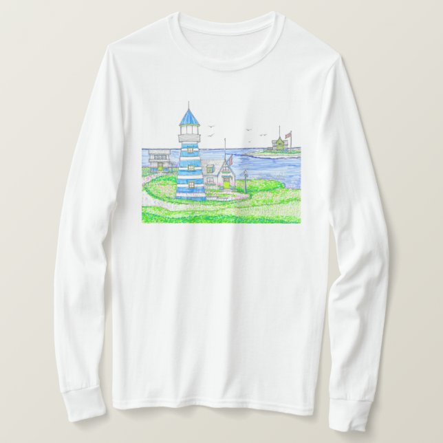 Tshirt à manches longues du phare Americana (Design devant)