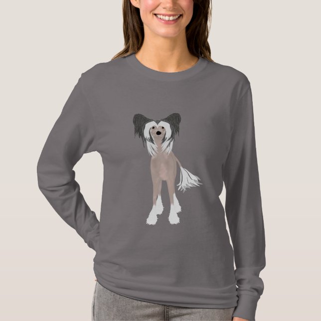 Tshirt à manches longues pour chien de race chinoi (Devant)
