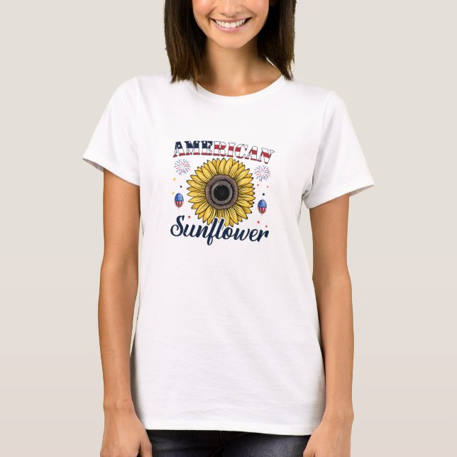 Tshirt Américain pour femmes tournesol (Devant)