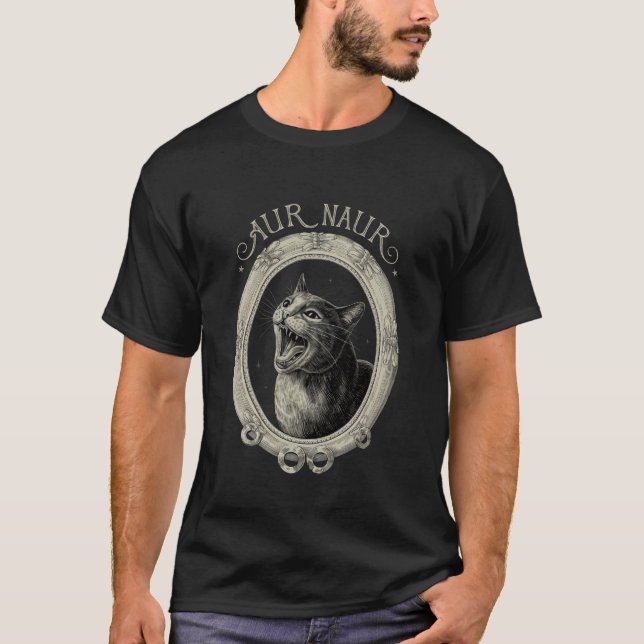 Tshirt AUR Naur Chat Style Drôle Rétro Chats Anima (Devant)