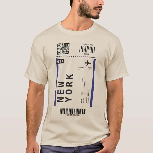 Tshirt avec autocollant de passe de l'embarquement (Devant)