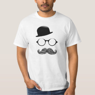 Tshirt Blanc Chapeau Lunette Moustache