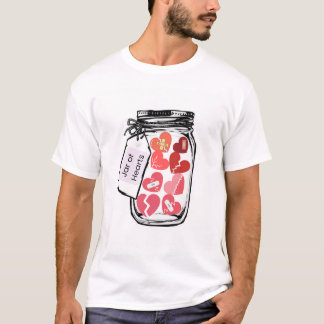 Tshirt blanc pour hommes jarre de coeur