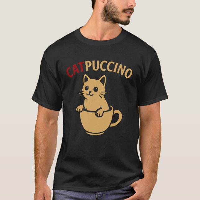 TShirt Café Chat Drôle Café Mignon Cappuccino Café (Devant)