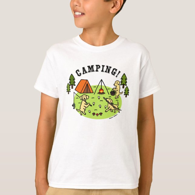 Tshirt Camping Labradors Jaunes (Devant)