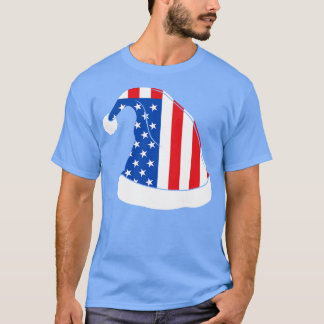 Tshirt Casquette de Noël du drapeau américain