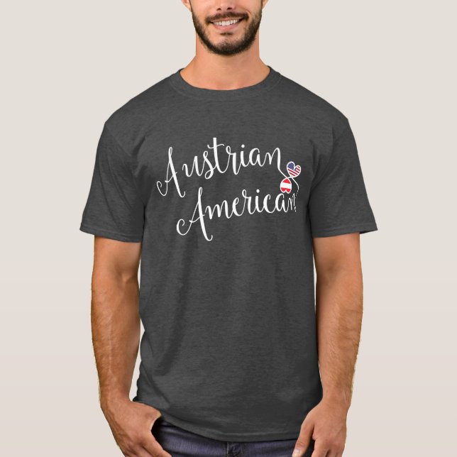 Tshirt Coeur entwinté autrichien américain (Devant)