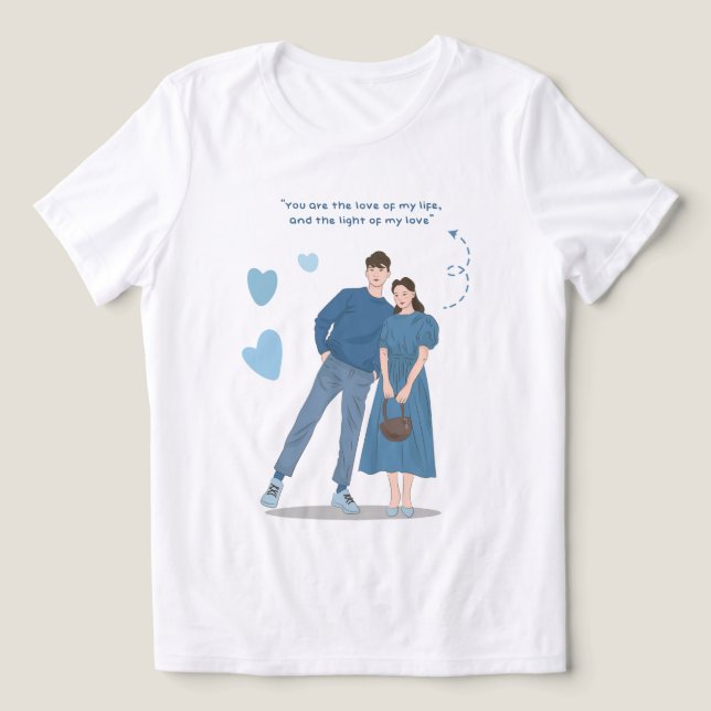 Tshirt Couple Romantique (Design Recto)