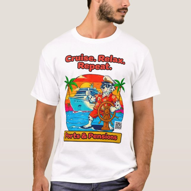TShirt Croisière Détente Répéter Impression Avant  (Devant)