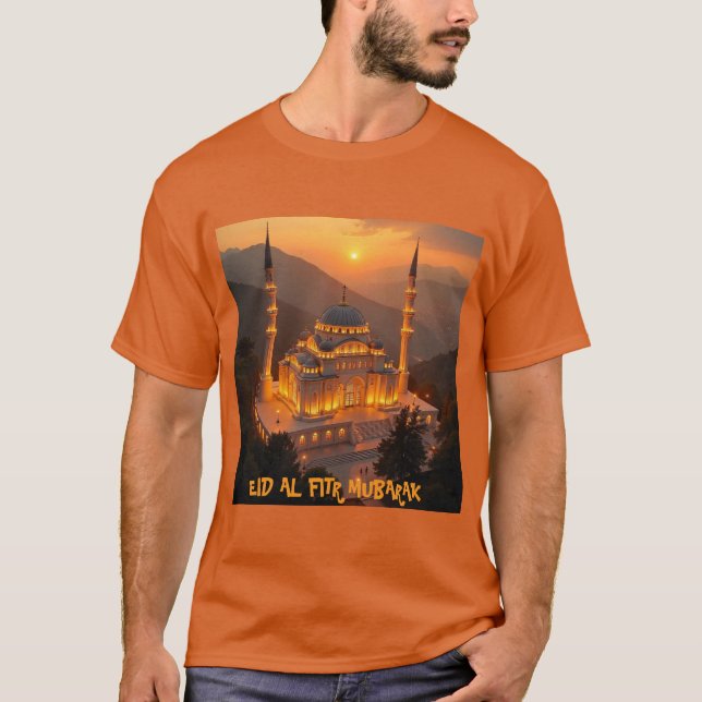 Tshirt D'Art D'Or Festif De L'Aïd Al Fitr Pour Hom (Devant)