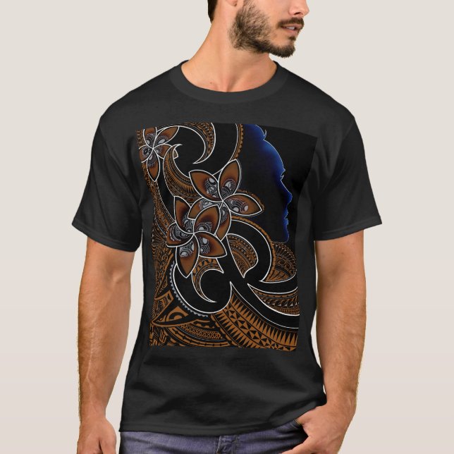 Tshirt de design tribal polynésien (Devant)