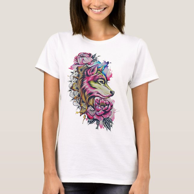 Tshirt de loup coloré  (Devant)