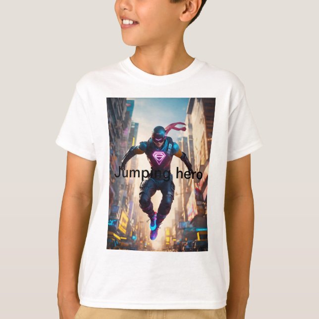 Tshirt design de héros de saut (Devant)