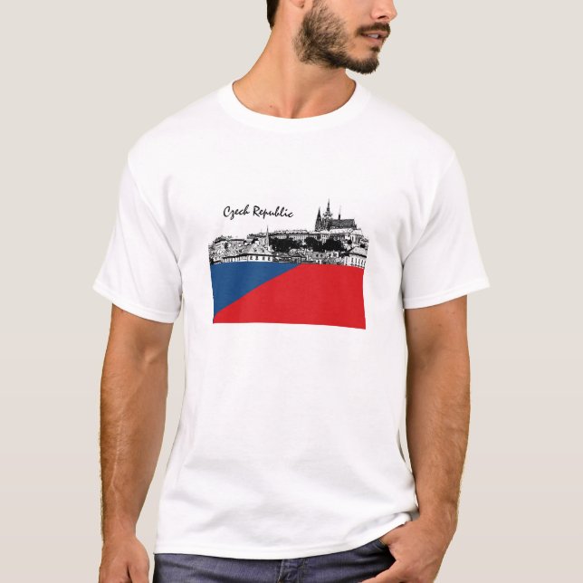 Tshirt Drapeau Tchèque, Czechia, Prague / Hradcany (Devant)