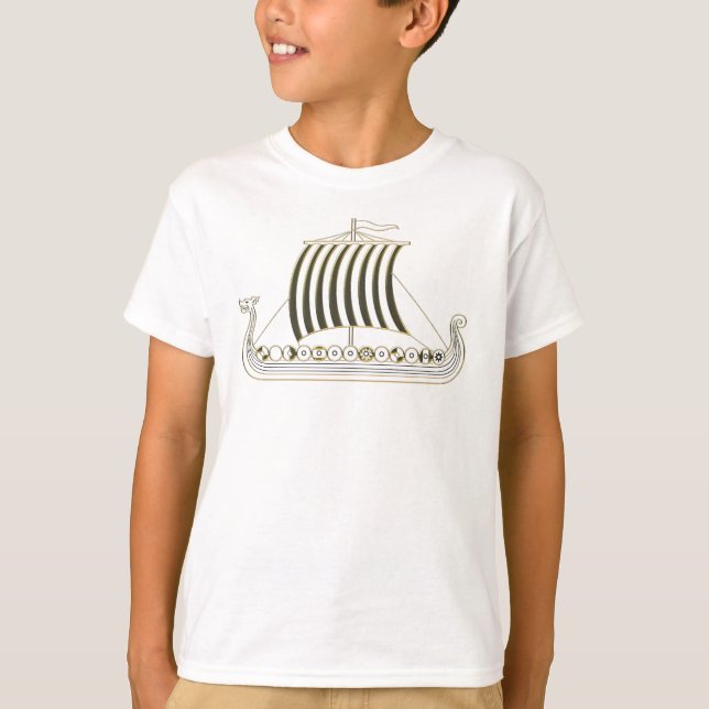 Tshirt du bateau doré métallisé Viking (Devant)