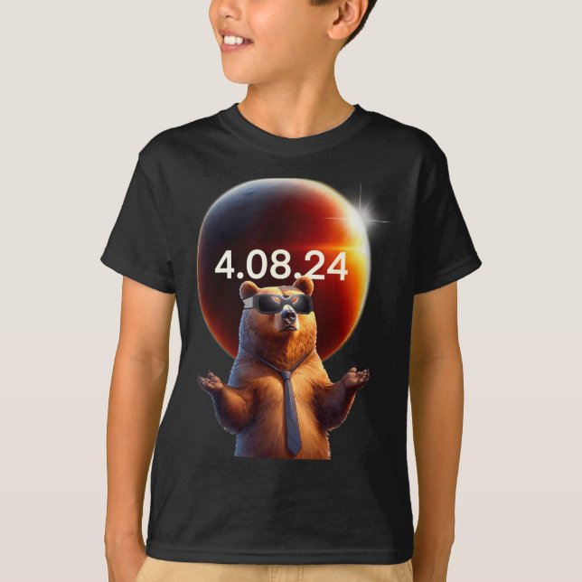 Tshirt Éclipse Solaire Ours Éclipse Solaire (Devant)