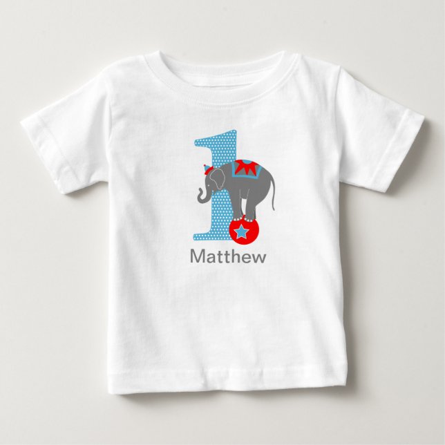 Tshirt éléphant de cirque personnalisé pour premie (Devant)