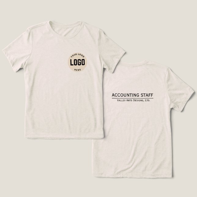 Tshirt Employé Personnalisé, Ajouter Votre Logo (Design Recto & Verso)