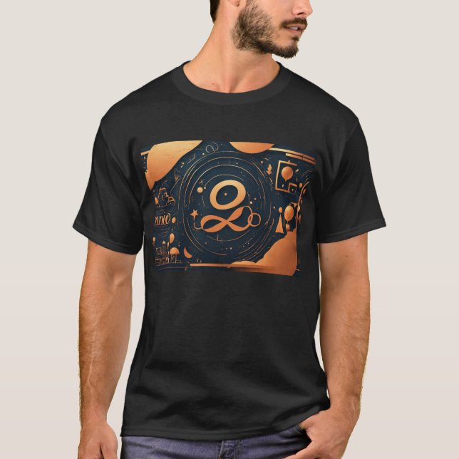 tshirt en coton noir avec design (Devant)