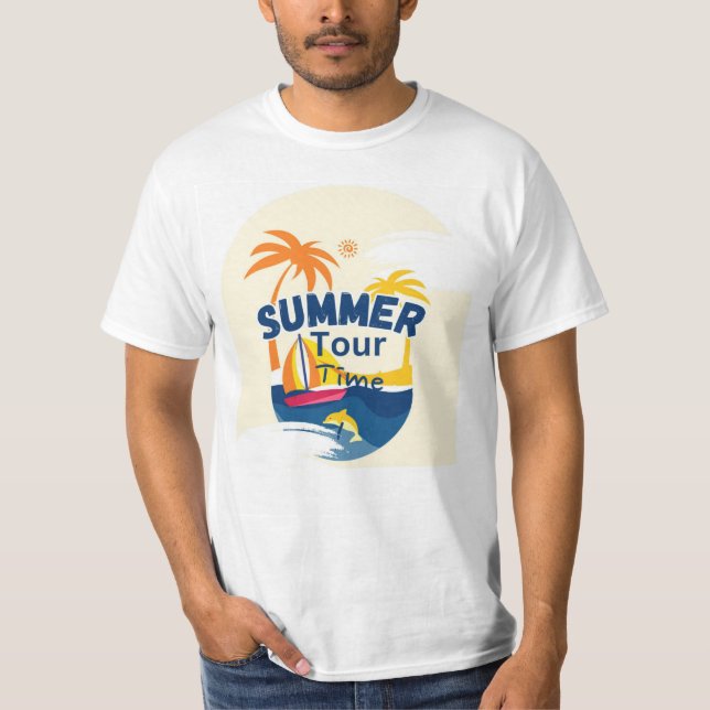 Tshirt Homme Designer, Summar Tour, Tshirt, Colorf (Devant)