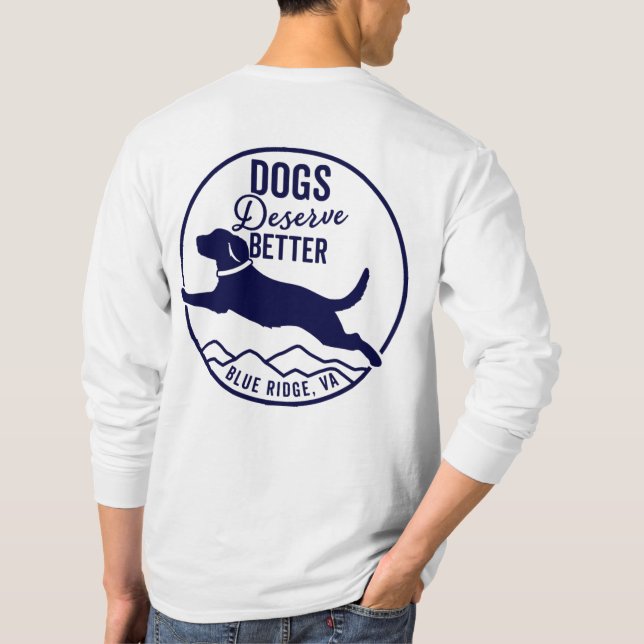 Tshirt long à manches unisex - logo de la marine (Dos)