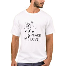 TShirt Minimaliste Paix & Amour Unisexe Moderne Bo