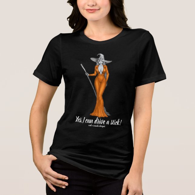 Tshirt noir Halloween jolie sorcière Drôle Dire (Recto)
