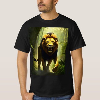 Tshirt noir lion rugissant