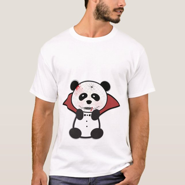 Tshirt Panda Vampire Vampire Halloween (Devant)