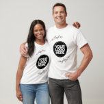 Tshirt professionnel personnalisé Logo de l'entrep<br><div class="desc">Personnalisez facilement ce t-shirt personnalisé avec votre propre logo d'entreprise, slogan d'affaires et adresse du site Web. Les chemises promotionnelles personnalisées portant le logo de votre entreprise peuvent être un uniforme pour les employés, le personnel d'attente et les ateliers, ou des cadeaux promotionnels pour les clients. Ces chemises sont idéales...</div>