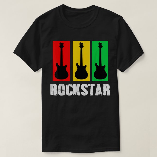 Tshirt Rockstar Kids Guitare Vintage (Design devant)