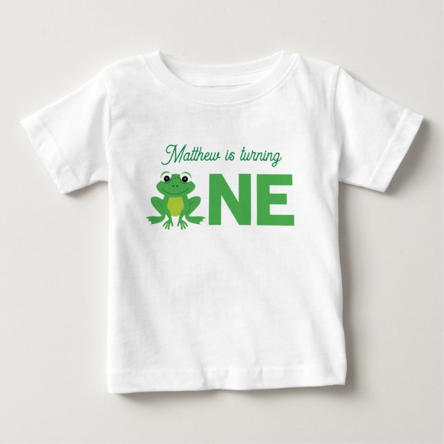 Tshirt vert grenouille personnalisé pour premier a (Devant)