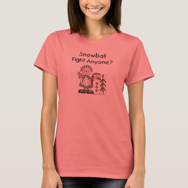 Tshirts et cadeaux de combat de boules de neige (Devant)