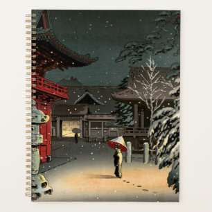 Tsuchiya Koitsu - Neige au temple de Nezu