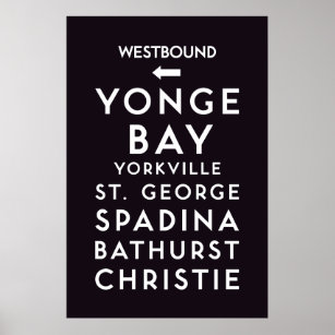TTC - Affiche des stations de Westbound
