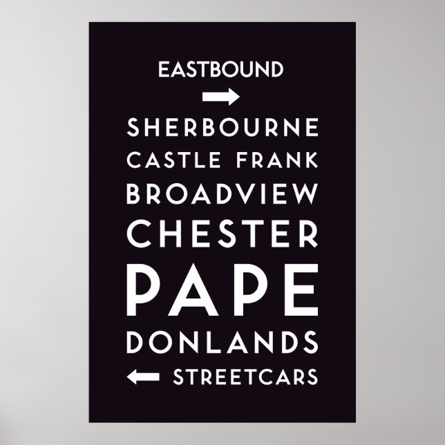 TTC - Poster des stations en direction est (Devant)