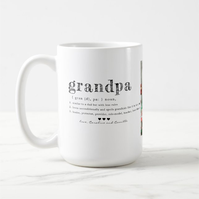 Tu aimes grand-père Mug |Deux photos de café manus (Gauche)