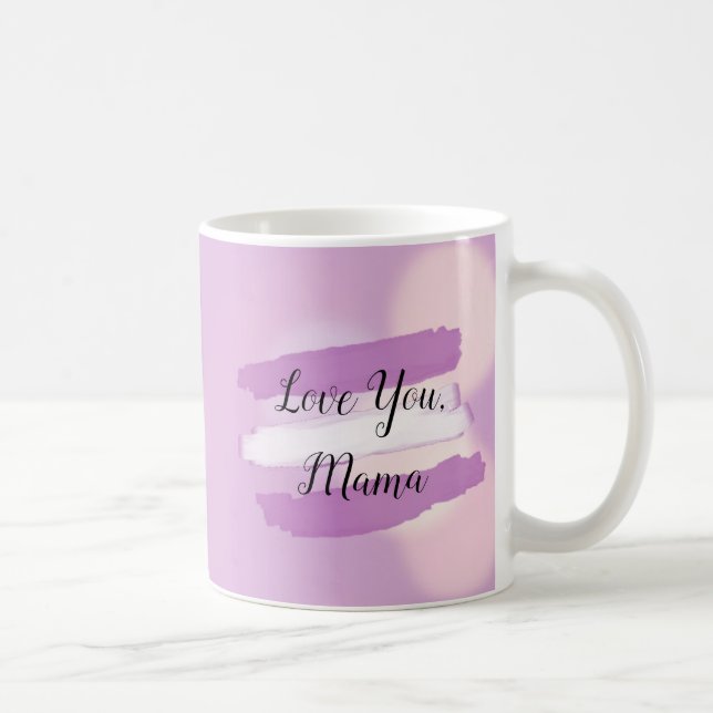 Tu aimes maman, café blanc et violet Mug (Droite)