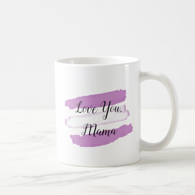 Tu aimes maman, café blanc et violet Mug (Droite)