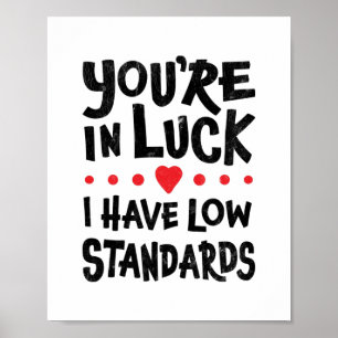 Tu As De La Chance J'Ai Des Standards Bas Poster