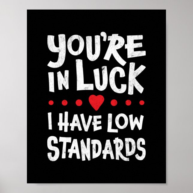 Tu As De La Chance J'Ai Des Standards Bas Poster (Devant)