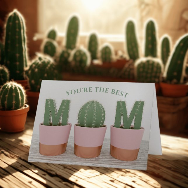 Tu es la meilleure carte de la fête des mères de C (Mother's Day Card for the Best Cactus Mom! 🌵)
